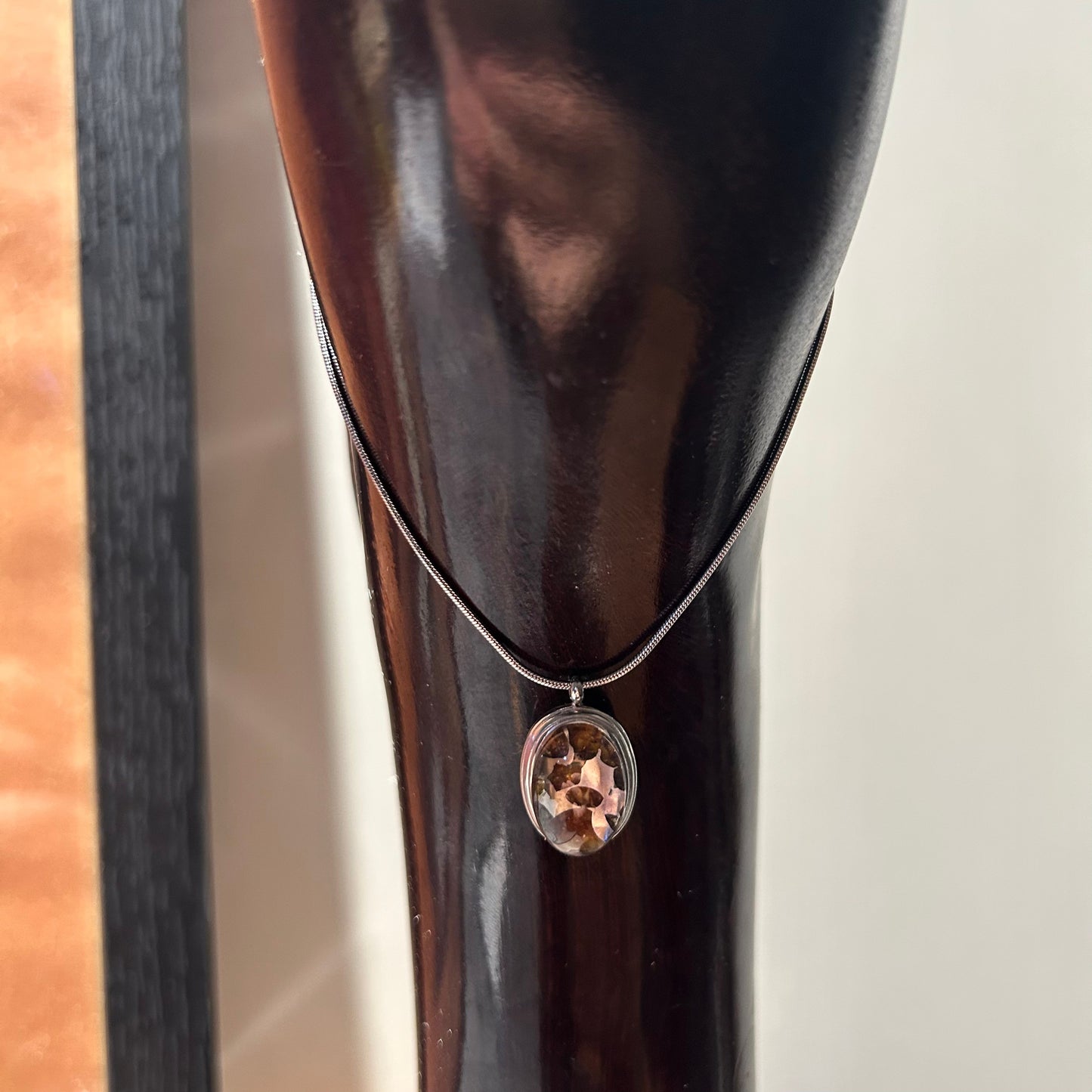 Top Quality Sericho Pallasite Meteorite Necklace, Unique Valentine's Day Gift for Her, Teardrop Space Jewelry, Real Meteorite Oval Pendant