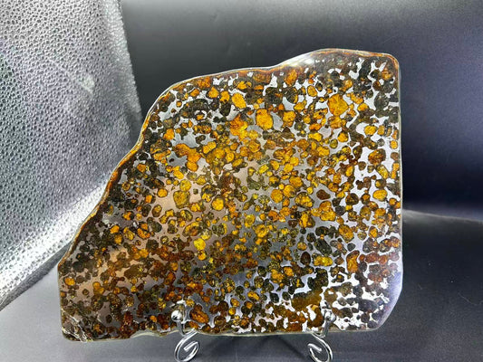 High  Olive Sericho Pallasite/Meteorite Pendant/Pallasite Pendant/Pallasite/Meteorite Slice 320grams (Copy)